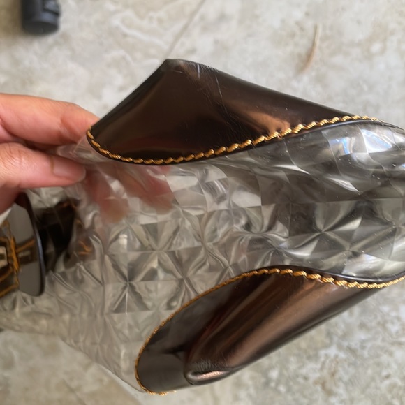 PVC Patent Zucca Spalmati Large Mixed Media B Mix Tote Multicolor Brown/ Tobacco - Picture 5 of 9